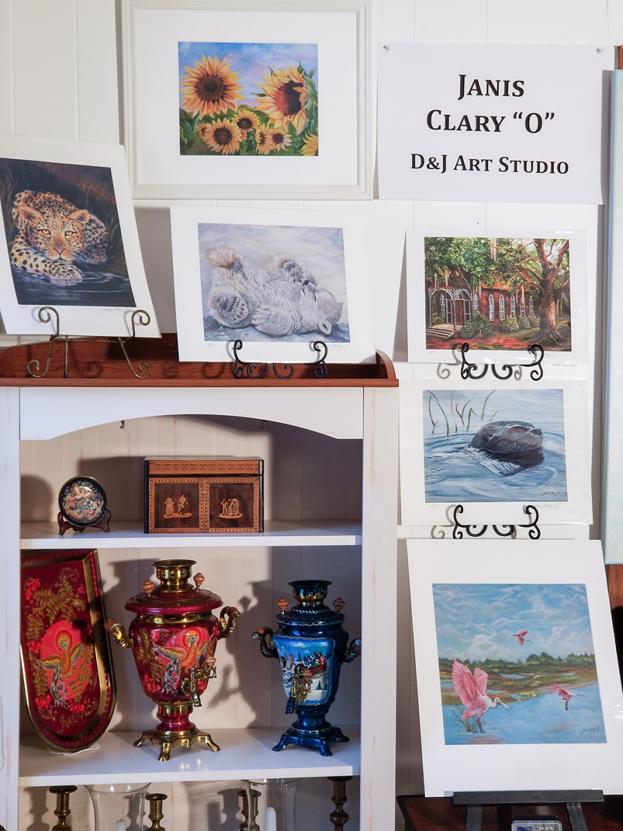 Janis Clary "O". Art & Relics Sale to benefit the steeple restoration on the historic building