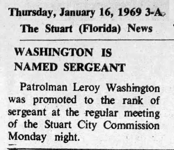 The First Black Law Enforcement officers in Stuart, Martin County, Florida: Leroy Washington and James Hall. The 1895 Church of StuArt 