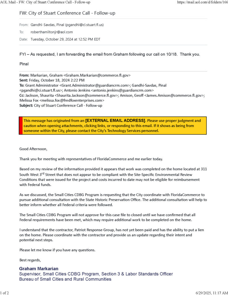 The City of Stuart Small Cities CDBG - FloridaCommerce. Fraud, waste, abuse, and improper payments do not occur in a vacuum. They are authorized by government employees and officials with the authority to disburse taxpayer funds under federally funded programs.